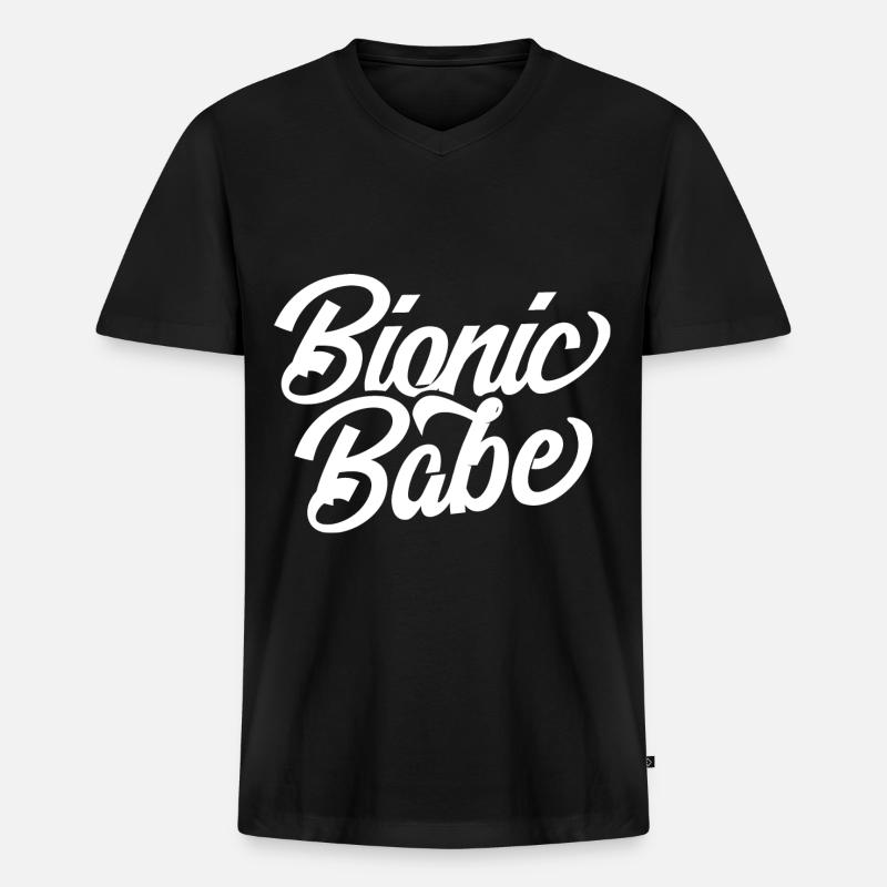 Prothesenträger Prothese Bionik Prothesen - Männer Premium Bio T-Shirt mit V-Ausschnitt - Schwarz