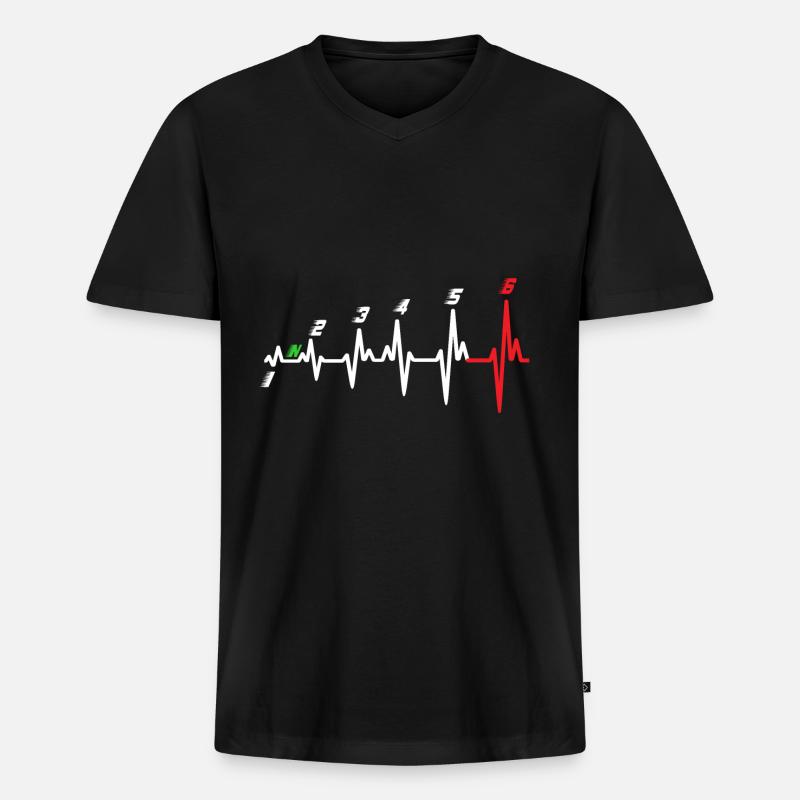 Motorrad - Männer Premium Bio T-Shirt mit V-Ausschnitt - Schwarz