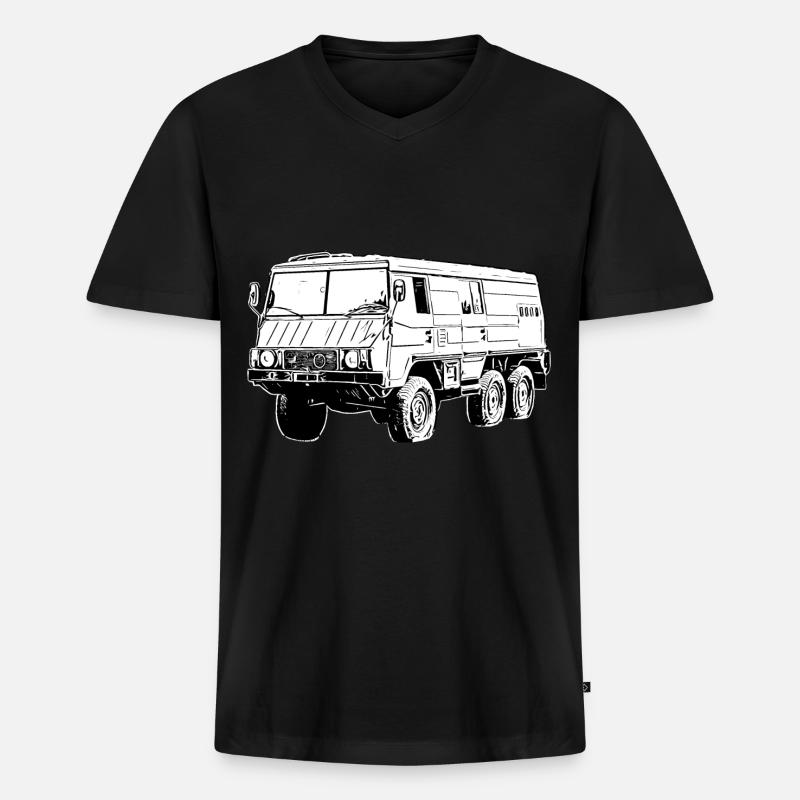 Pinzghauer710K - Männer Premium Bio T-Shirt mit V-Ausschnitt - Schwarz