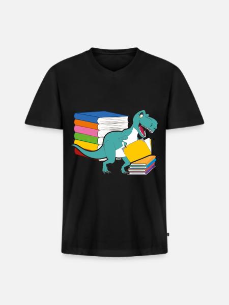 Dinosaur Books Future Paleontologist Dinosaurs - Men's Premium Organic T-shirt with V-neck - black