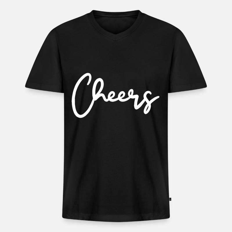 Cheers Trinkspruch - Männer Premium Bio T-Shirt mit V-Ausschnitt - Schwarz