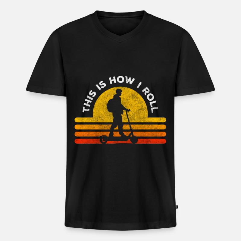 E-Scooter Tuning Speed - Männer Premium Bio T-Shirt mit V-Ausschnitt - Schwarz