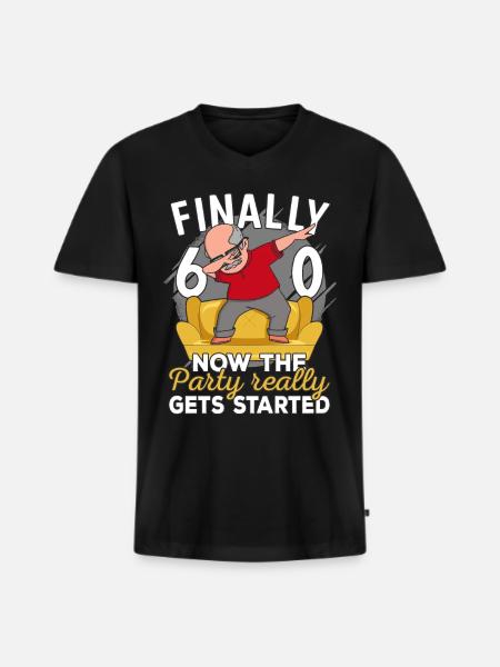 60 års fødselsdag mand 60 år 60. 60'erne bedstefar - Premium økologisk T-shirt med V-hals til mænd - sort
