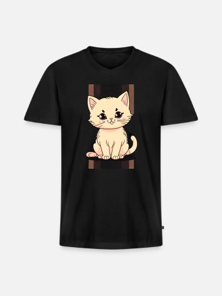 Kitten Cute - Men's Premium Organic T-shirt with V-neck - black