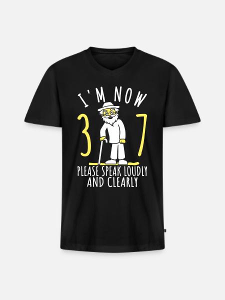 37 års fødselsdag 37 37 Jeg er 37. nu 37 år gammel - Premium økologisk T-shirt med V-hals til mænd - sort