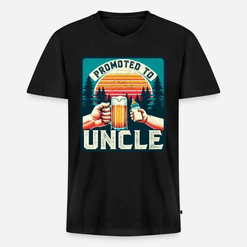 Werdender Onkel loading Zukünftiger Onkel - Männer Premium Bio T-Shirt mit V-Ausschnitt - Schwarz