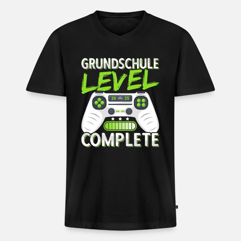 Grundschule Abschluss 2025 Grundschulabschluss - Männer Premium Bio T-Shirt mit V-Ausschnitt - Schwarz