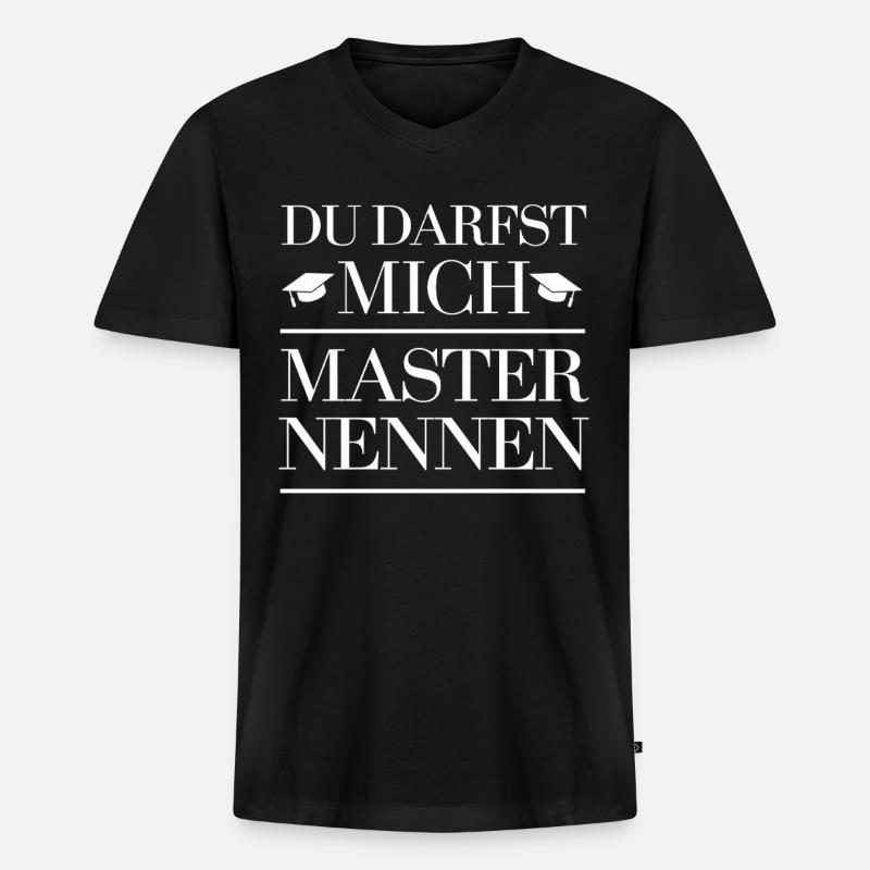 Master Abschluss Absolvent Masterabschluss Student - Männer Premium Bio T-Shirt mit V-Ausschnitt - Schwarz