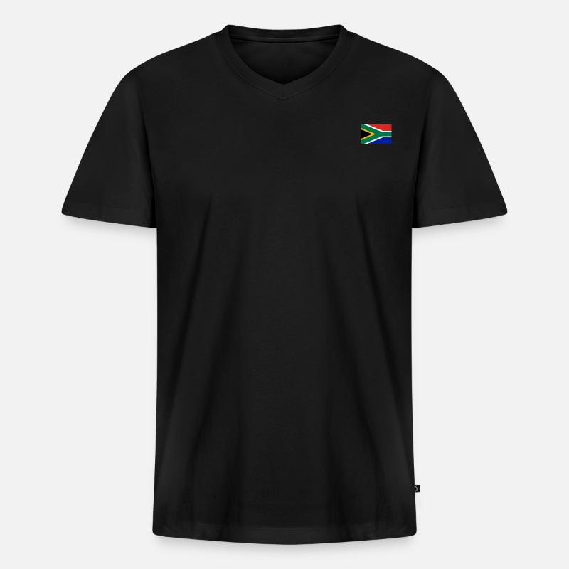 Südafrika Flagge - Männer Premium Bio T-Shirt mit V-Ausschnitt - Schwarz