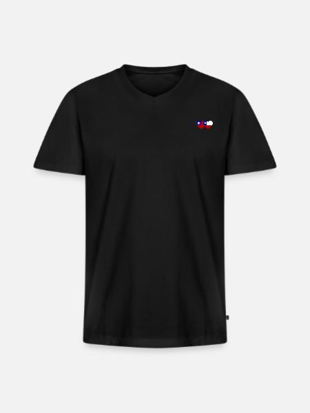 Taiwan Chile Flag Heart - Men's Premium Organic T-shirt with V-neck - black