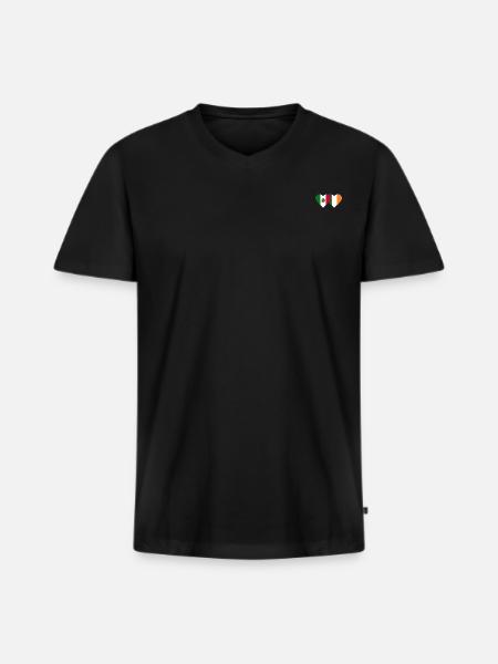 Mexiko Irland Flagge Herz - Männer Premium Bio T-Shirt mit V-Ausschnitt - Schwarz
