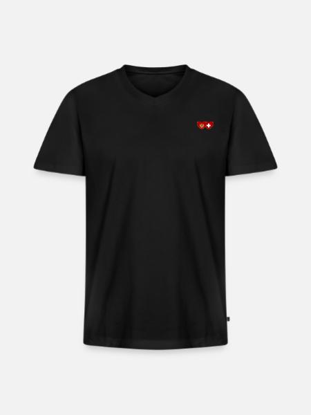 Montenegro Switzerland Flag - Men's Premium Organic T-shirt with V-neck - black