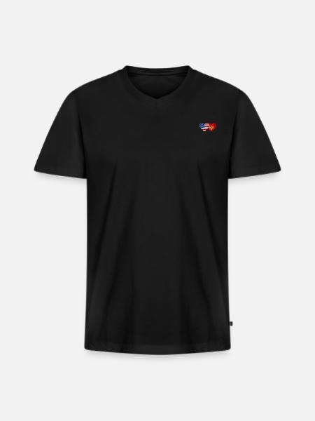 USA Montenegro flag - Men's Premium Organic T-shirt with V-neck - black