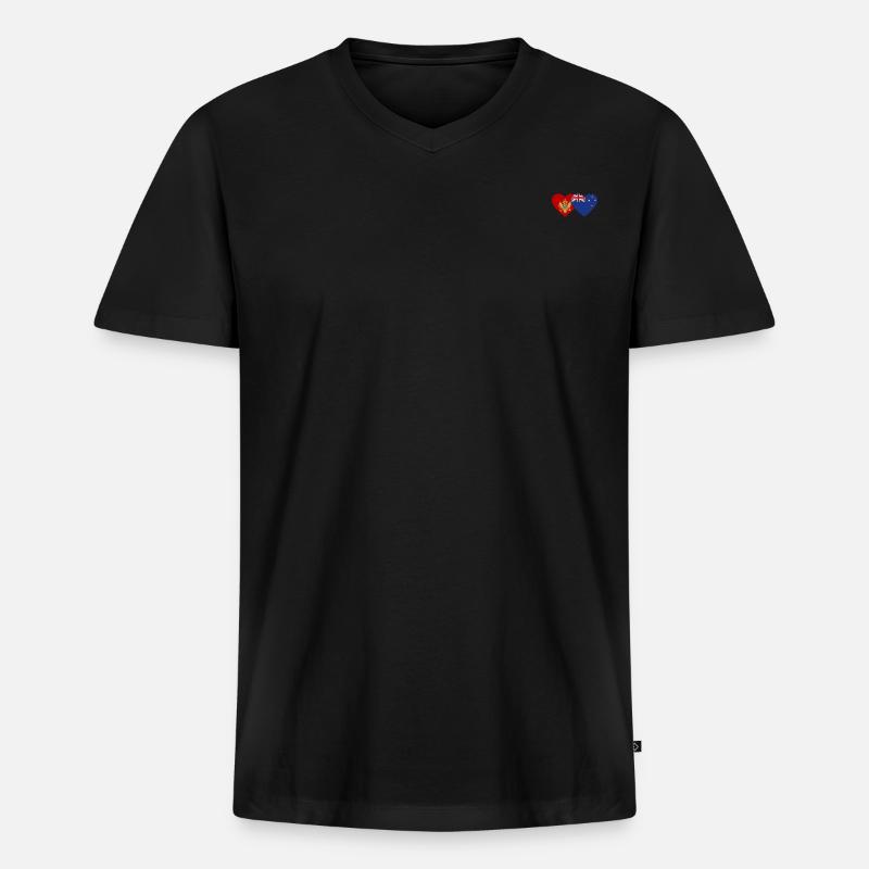 Montenegro Neuseeland Flagge - Männer Premium Bio T-Shirt mit V-Ausschnitt - Schwarz