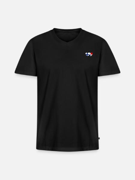 Finland Panama Flag Heart - Men's Premium Organic T-shirt with V-neck - black