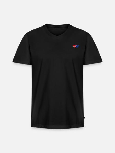Lettonie Drapeau néo-zélandais - T-shirt encolure en V Premium bio Homme - noir