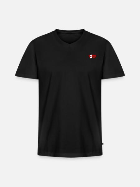 Canada Morocco Flag Heart - Men's Premium Organic T-shirt with V-neck - black