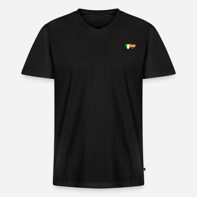 Ireland Regenbogen Flagge - Männer Premium Bio T-Shirt mit V-Ausschnitt - Schwarz