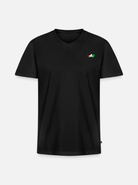 Palestina Pakistan Vlag Hart - Mannen Premium Bio T-shirt met V-hals - zwart