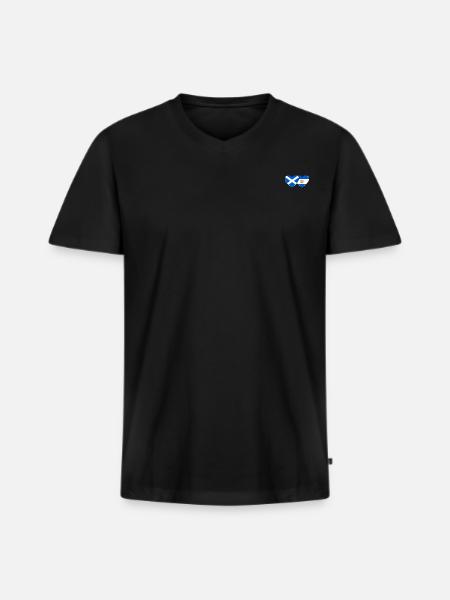 Ecosse Argentine Drapeau Coeur - T-shirt encolure en V Premium bio Homme - noir
