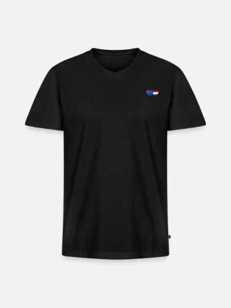 Australia Holland Flag Heart Flag - Men's Premium Organic T-shirt with V-neck - black