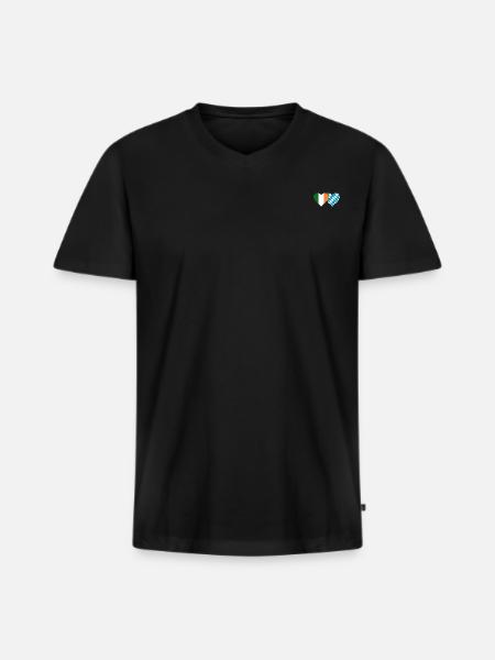 Ireland Bavaria Flag Heart - Men's Premium Organic T-shirt with V-neck - black