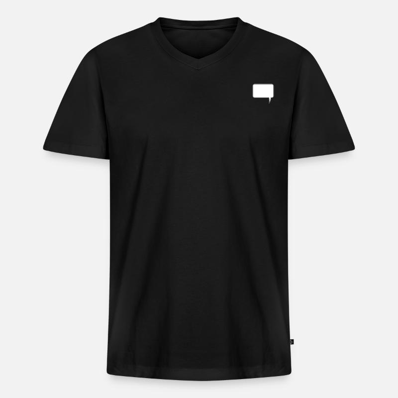 Sprechblase Rechteck Design - Männer Premium Bio T-Shirt mit V-Ausschnitt - Schwarz