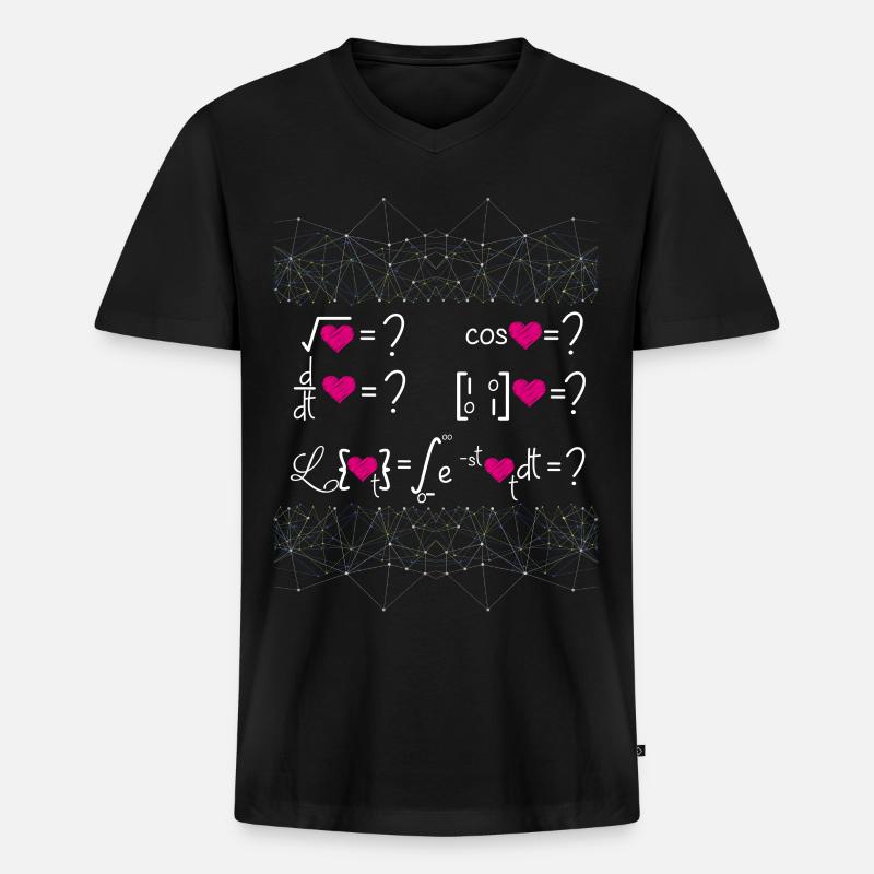 Liebe in der Mathematik - Männer Premium Bio T-Shirt mit V-Ausschnitt - Schwarz