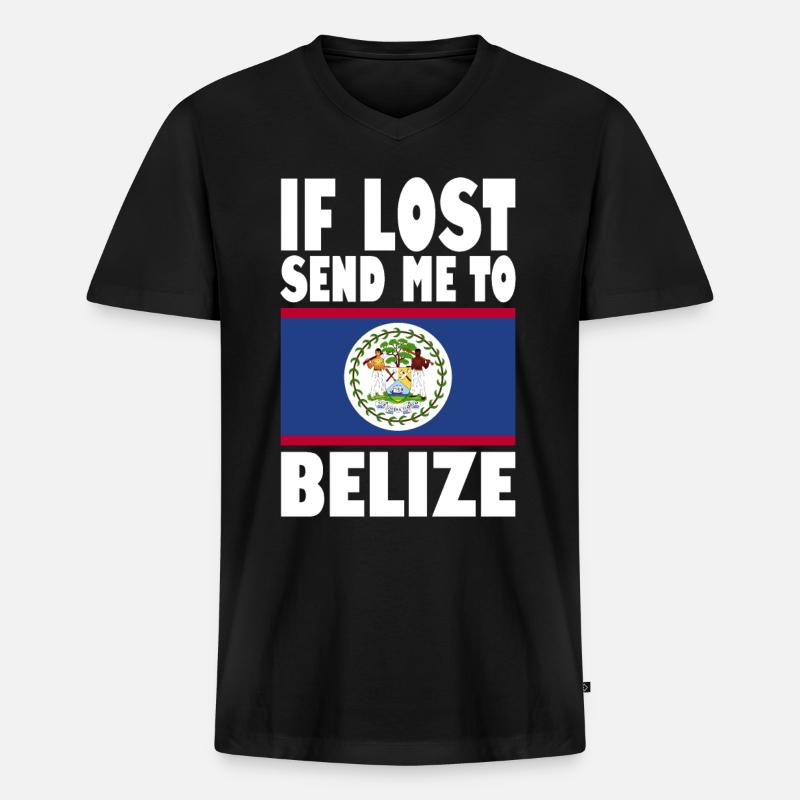 Belize Flagge Spruch - Männer Premium Bio T-Shirt mit V-Ausschnitt - Schwarz