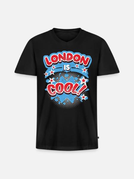 Londres Angleterre, Royaume-Uni Dire Londres-cool - T-shirt encolure en V Premium bio Homme - noir