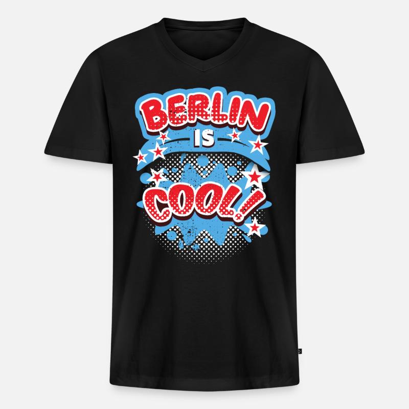 Berlin-Deutschland, Berlin-Design, Berlin-Spruch - Männer Premium Bio T-Shirt mit V-Ausschnitt - Schwarz