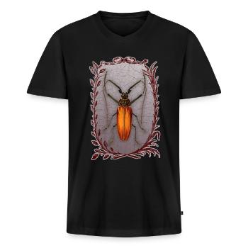 Bugs-Beetles, Maikäfer, Enoplocerus Armillatus - Männer Premium Bio T-Shirt mit V-Ausschnitt - Schwarz - Vorne - Nico (187cm)