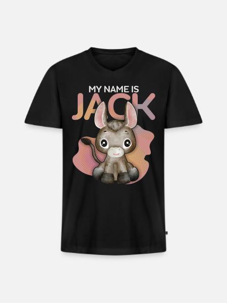 Donkey, Jack-Donkey, funny saying My-Name-Is-Jack - Men's Premium Organic T-shirt with V-neck - black
