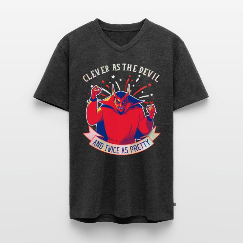 Devil-Devil funny saying, comic style Men's Premium Organic T-shirt with V-neck