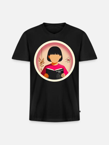 Young Reader's Adventure - Men's Premium Organic T-shirt with V-neck - black