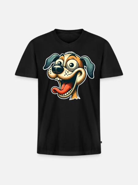 Dog - Men's Premium Organic T-shirt with V-neck - black