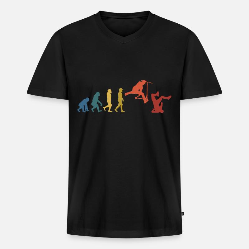 Scooter Evolution - Männer Premium Bio T-Shirt mit V-Ausschnitt - Schwarz