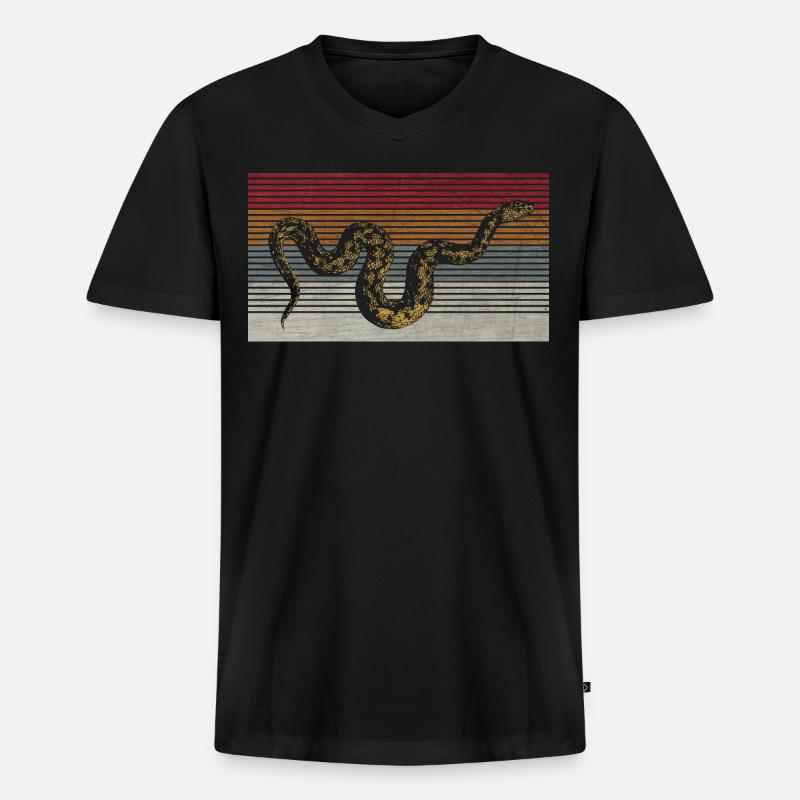 Schlange - Männer Premium Bio T-Shirt mit V-Ausschnitt - Schwarz