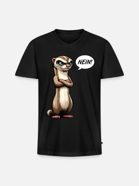 Nein Frettchen Frettchenhalter Frettchenbesitzer - Männer Premium Bio T-Shirt mit V-Ausschnitt - Schwarz