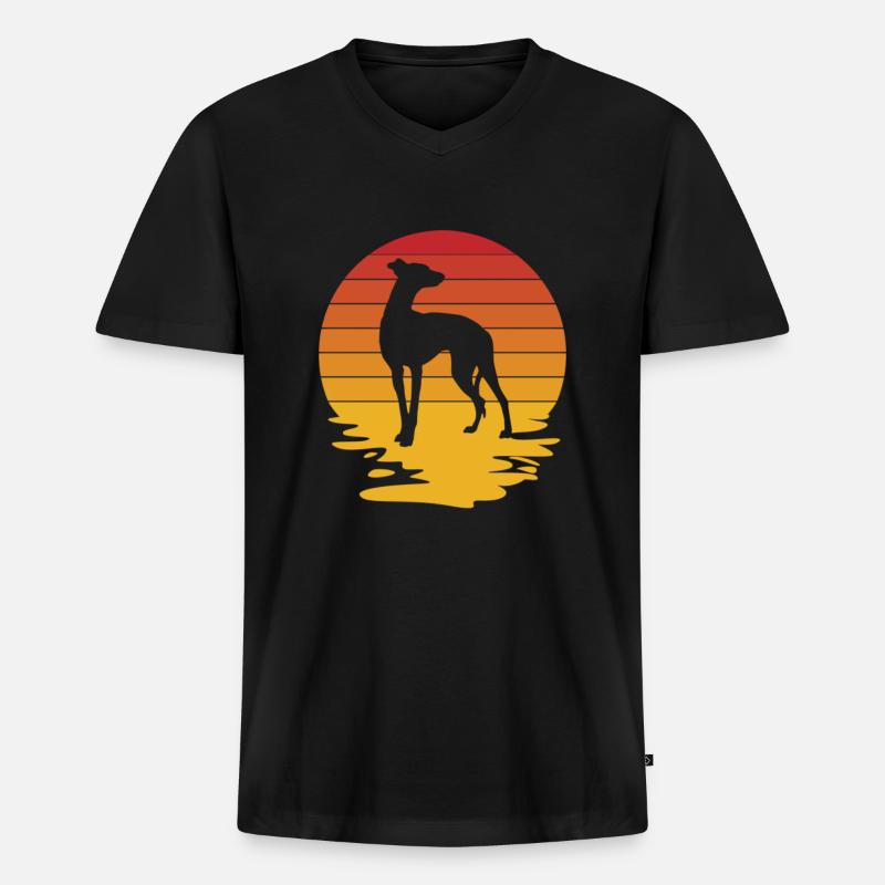 Greyhound Windhund Geschenk - Männer Premium Bio T-Shirt mit V-Ausschnitt - Schwarz