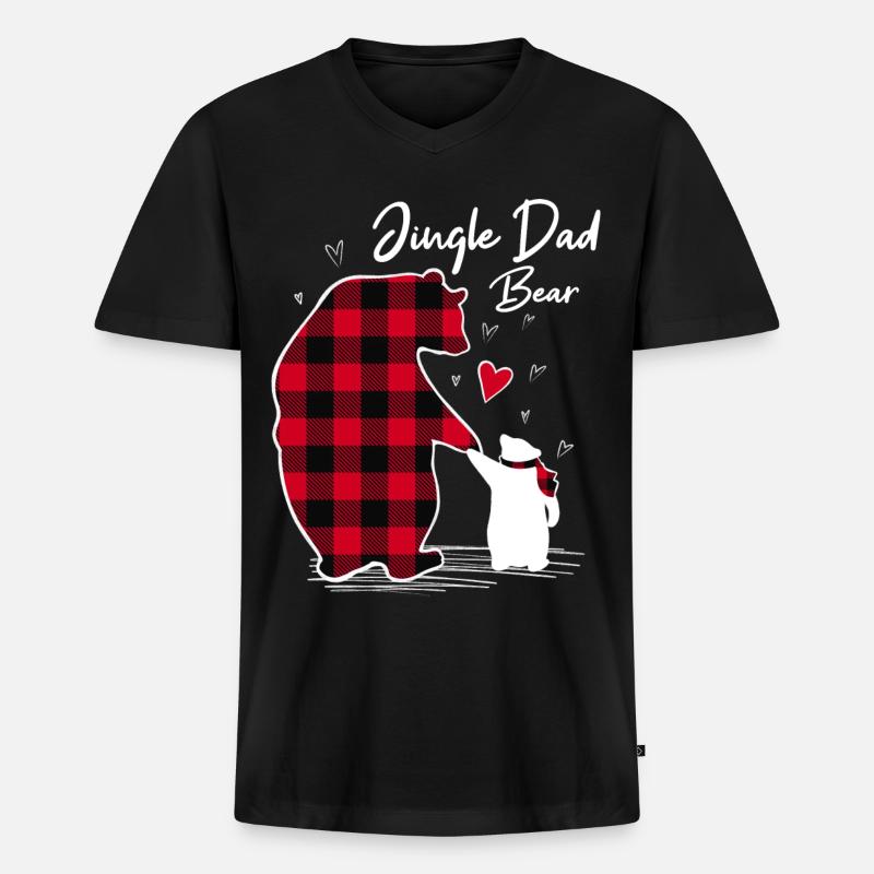 Jingle Dad - Männer Premium Bio T-Shirt mit V-Ausschnitt - Schwarz