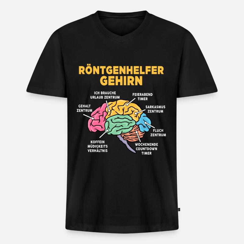 Röntgenhelfer - Männer Premium Bio T-Shirt mit V-Ausschnitt - Schwarz