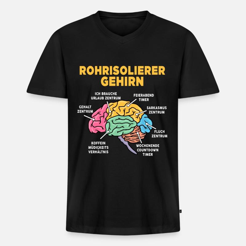 Rohrisolierer - Männer Premium Bio T-Shirt mit V-Ausschnitt - Schwarz
