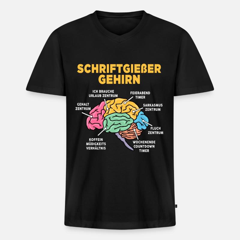 Schriftgießer - Männer Premium Bio T-Shirt mit V-Ausschnitt - Schwarz