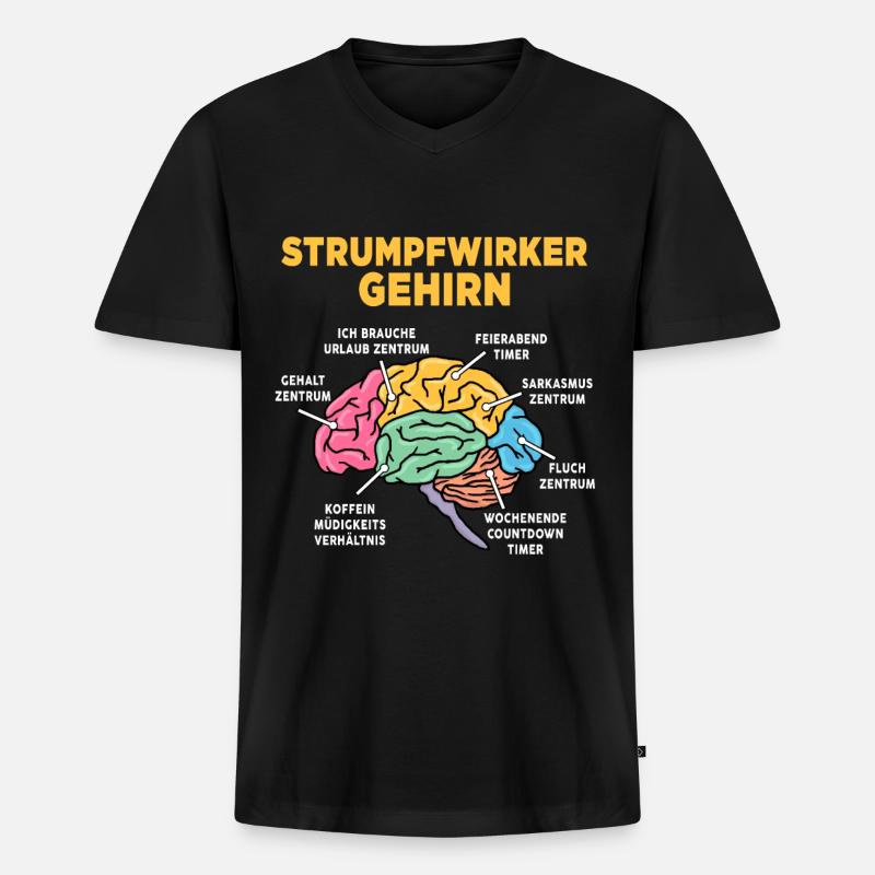 Strumpfwirker - Männer Premium Bio T-Shirt mit V-Ausschnitt - Schwarz