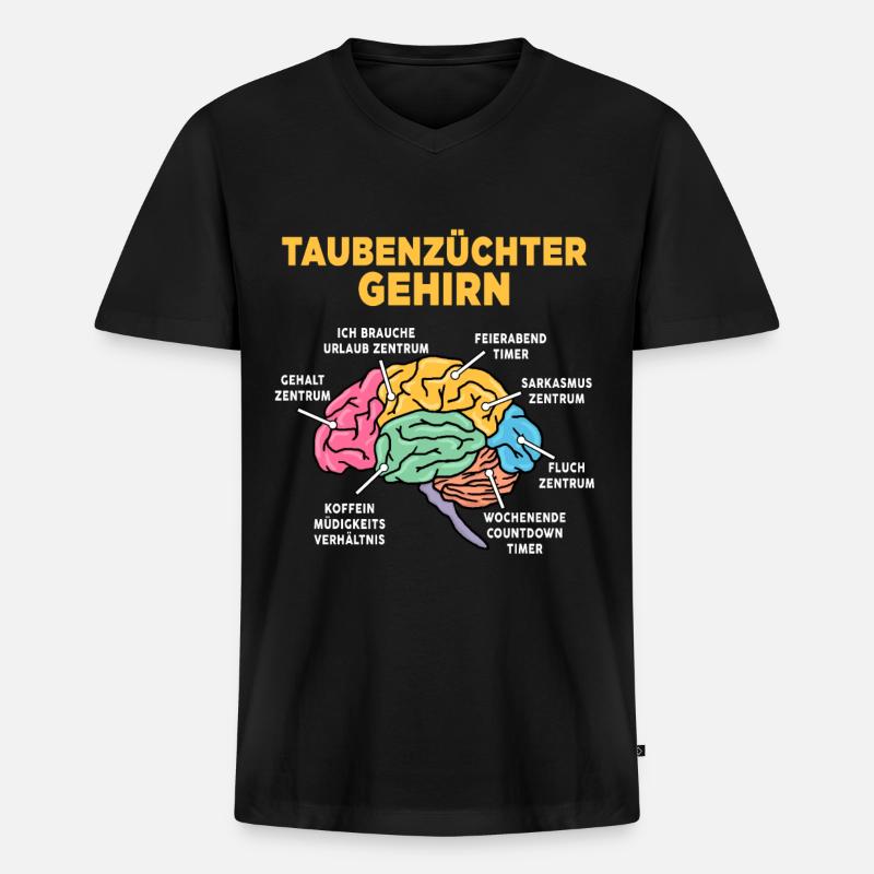 Taubenzüchter - Männer Premium Bio T-Shirt mit V-Ausschnitt - Schwarz