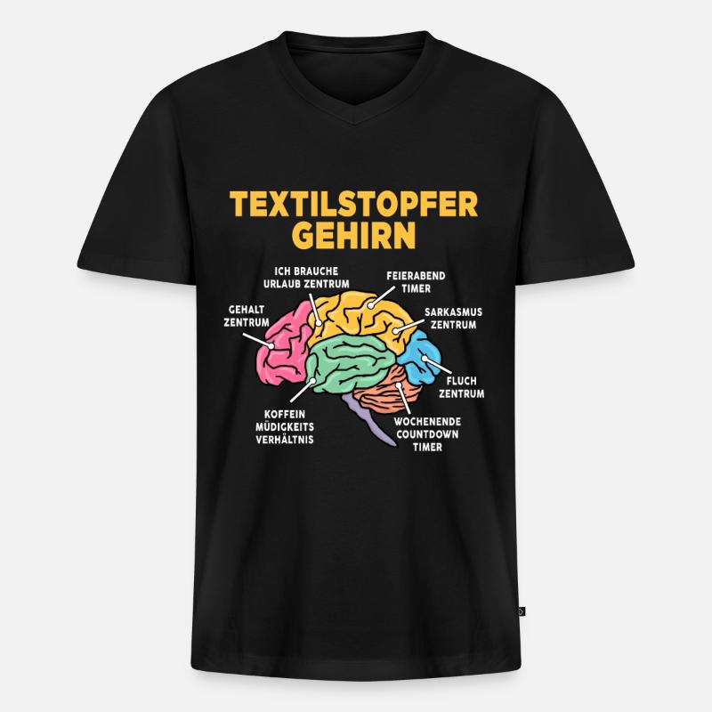 Textilstopfer - Männer Premium Bio T-Shirt mit V-Ausschnitt - Schwarz