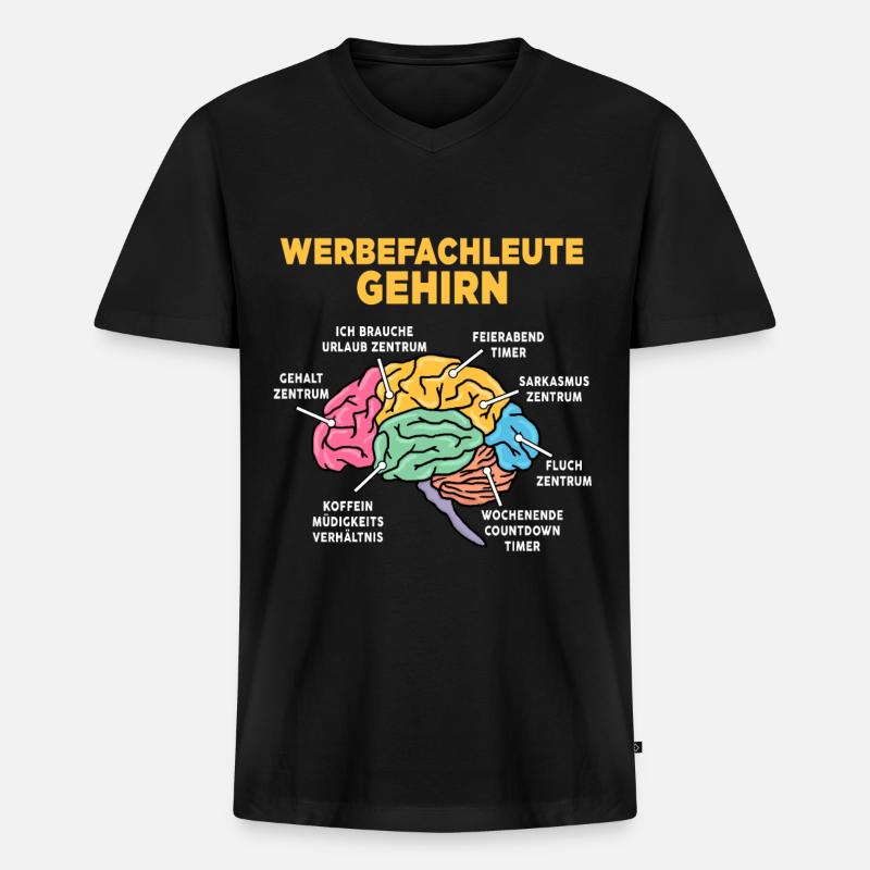 Werbefachleute - Männer Premium Bio T-Shirt mit V-Ausschnitt - Schwarz