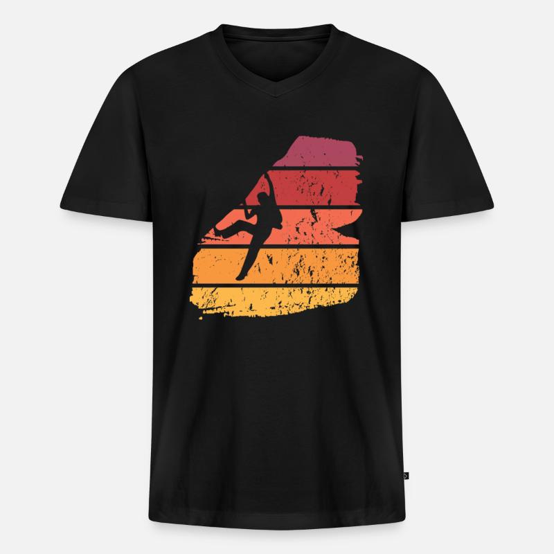 Klettern Freiklettern - Männer Premium Bio T-Shirt mit V-Ausschnitt - Schwarz