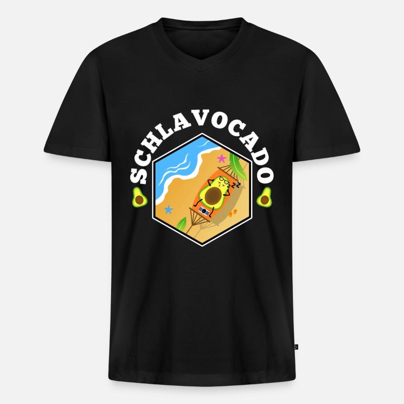 Schlavocado - Männer Premium Bio T-Shirt mit V-Ausschnitt - Schwarz